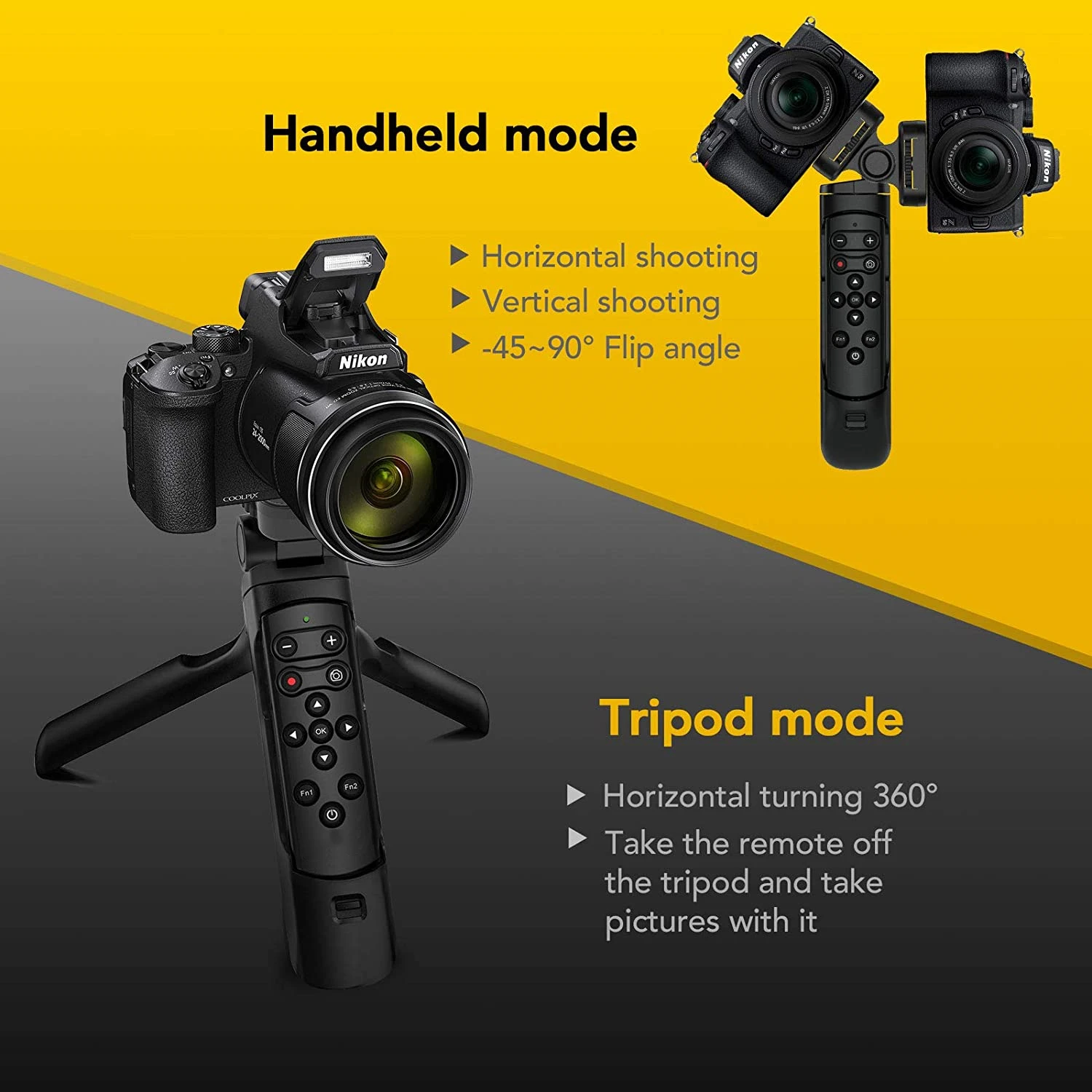 Nikon Trípode Compacto con Mando Inalámbrico y Agarre Ergonómico - imagen 4
