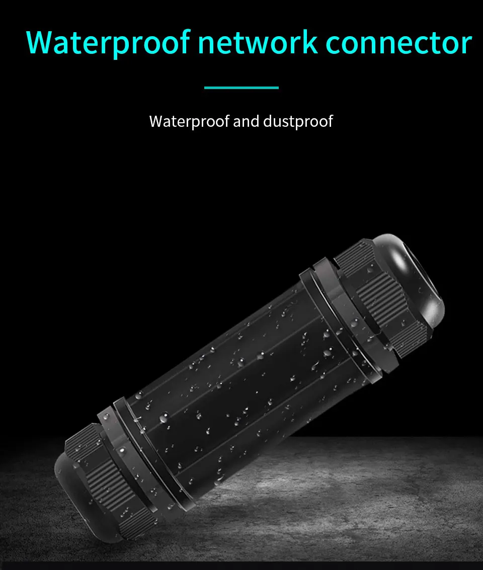 Vista frontal del conector ONTi RJ45 impermeable