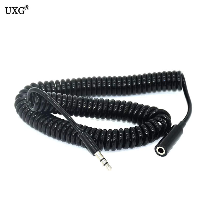 Vista frontal del cable espiral extendido
