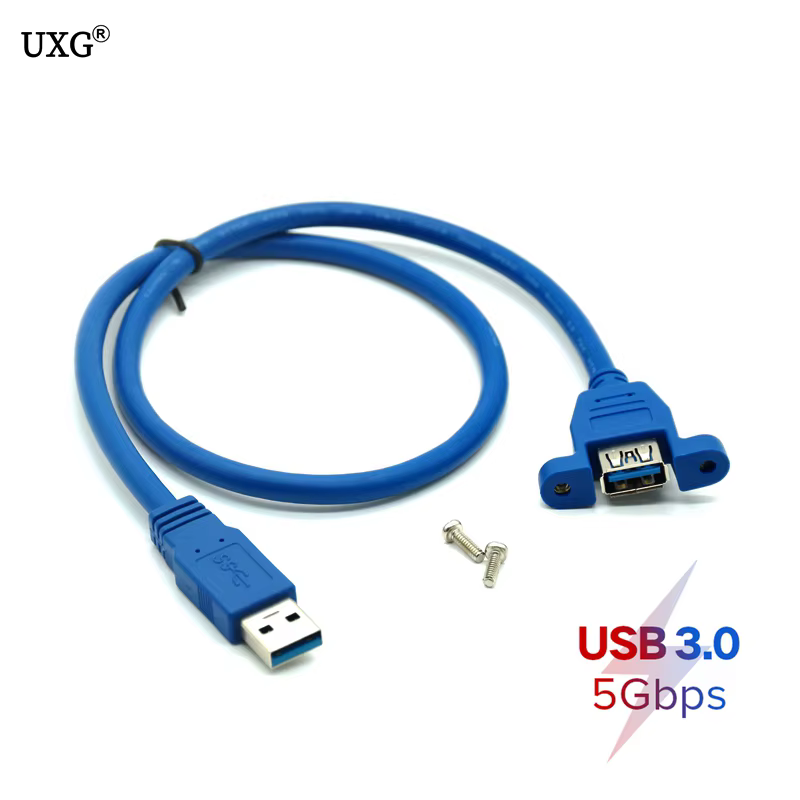 Extensor USB 3.0 Macho a Hembra con Tornillo para Panel - imagen 4