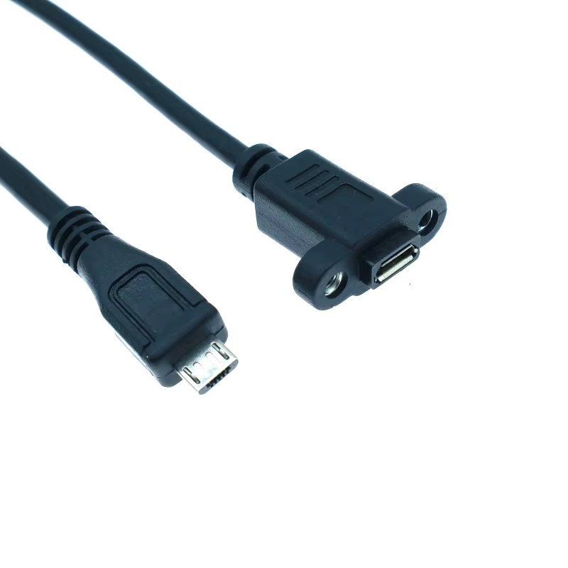 Detalle del conector hembra USB tipo B para panel