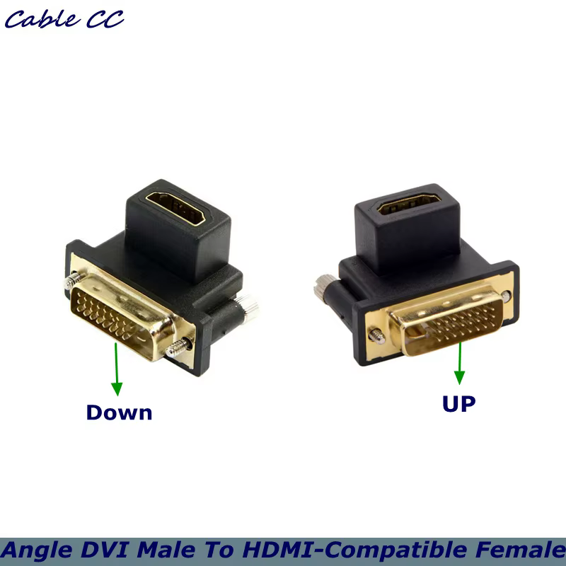 Adaptador DVI HDMI ángulo 90 grados CableCC