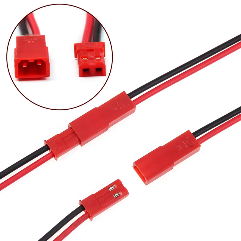 Conectores JST polaridad marcada negro rojo