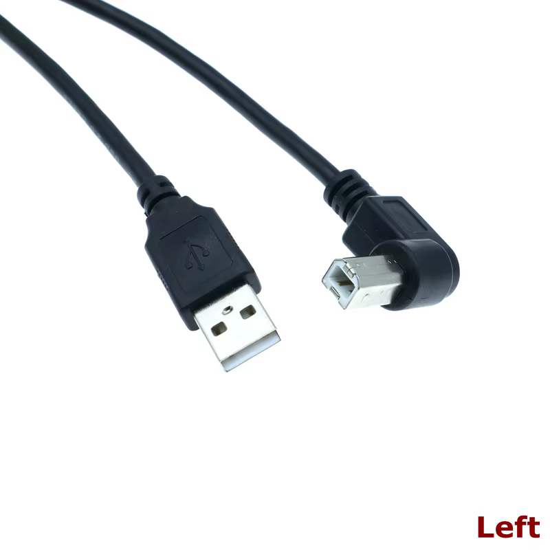 Conector USB tipo B macho en ángulo