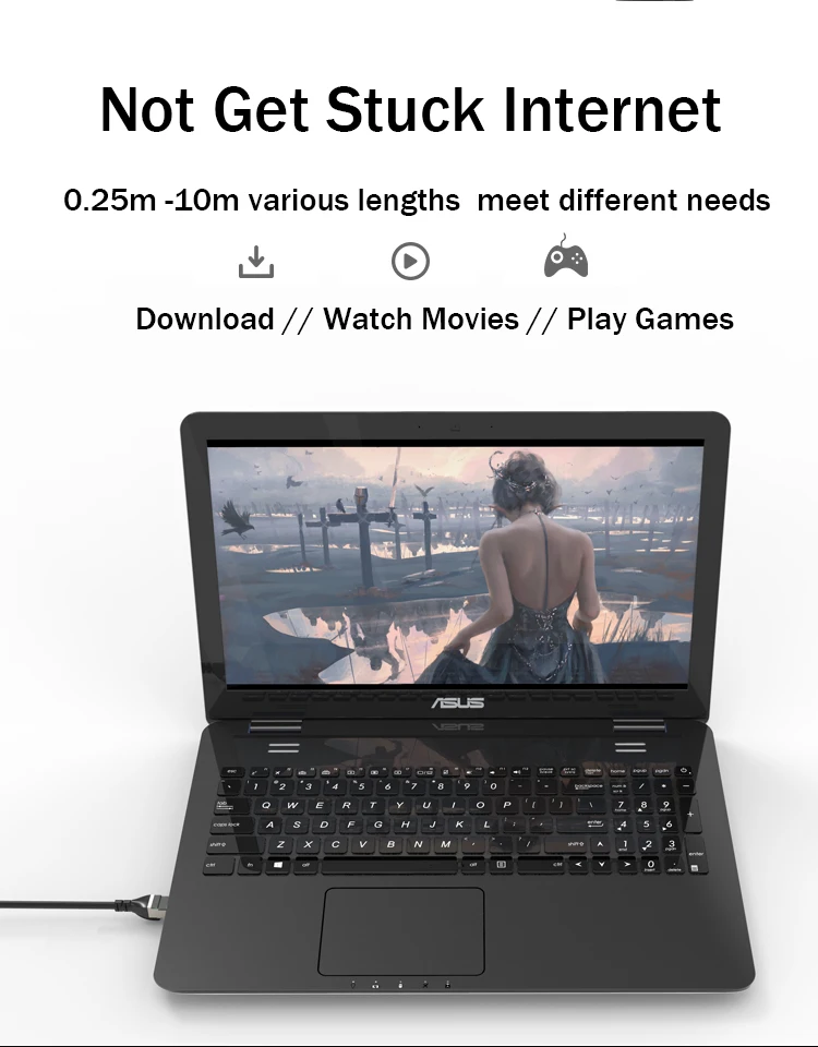 Presentación de cable en diferentes longueur