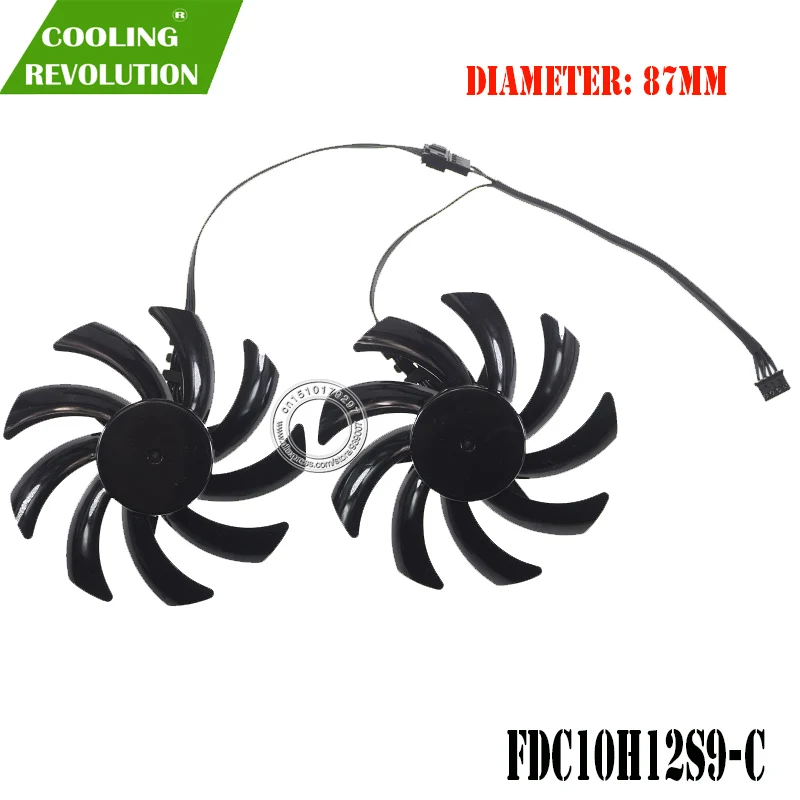 Ventilador GPU 87mm FDC10H12D9-C vista lateral