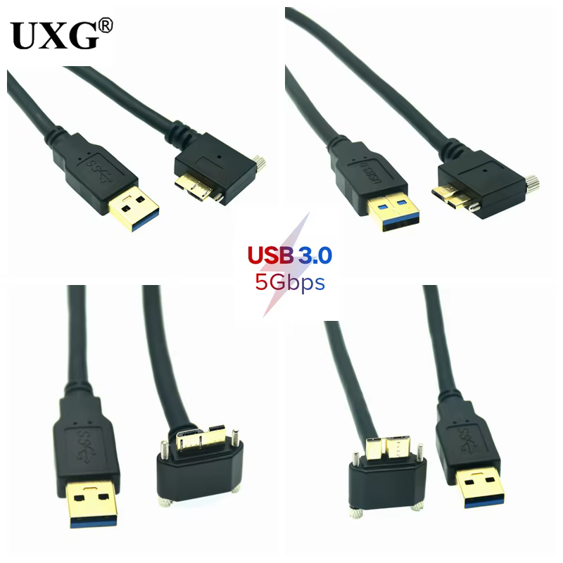 Cable USB 3.0 Micro-B angular vista frontal