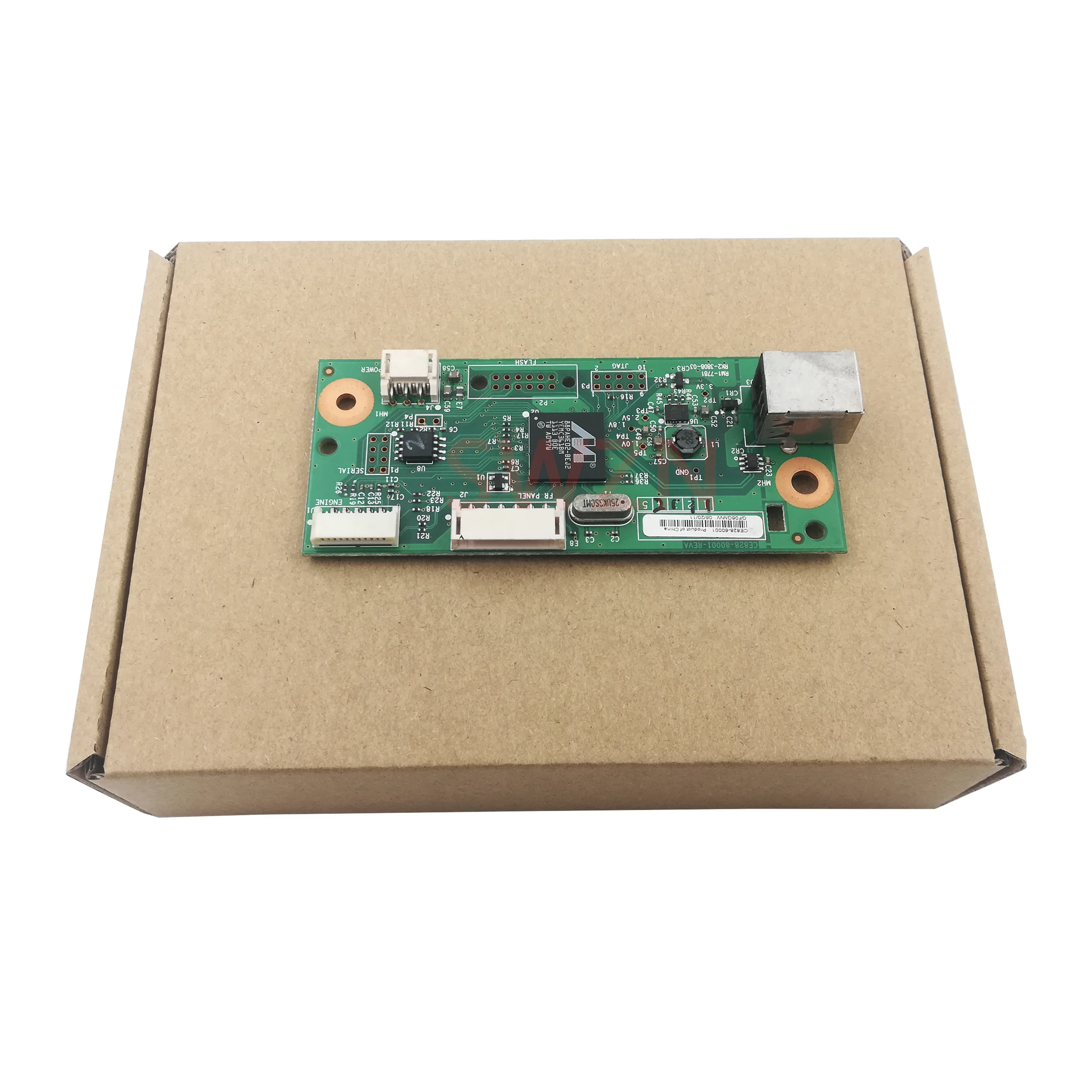 Placa base formatter vista frontal con conectores