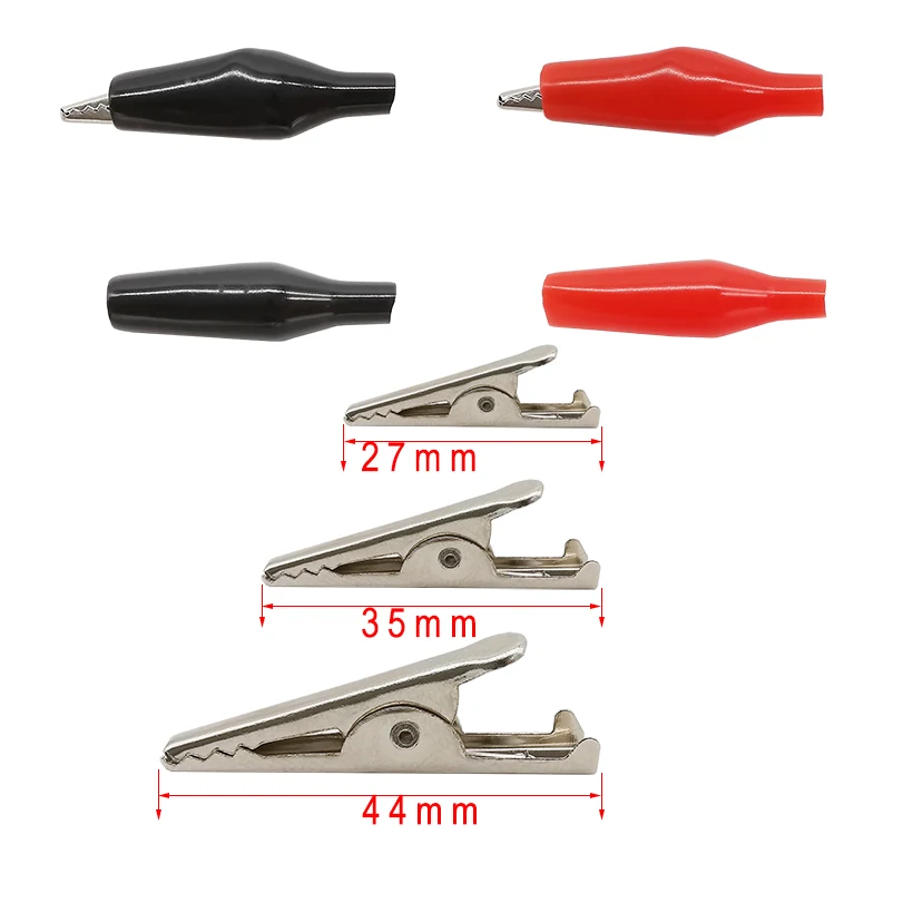 Pinzas de cocodrilo G98 negro y rojo para sondas eléctricas