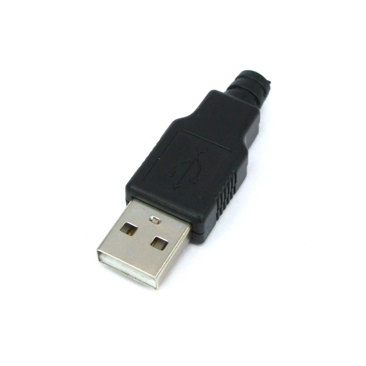 Conector USB tipo A hembra 4 pines con funda negra