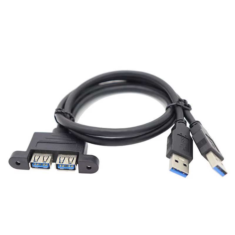 Detalle de los conectores USB 3.0 del cable