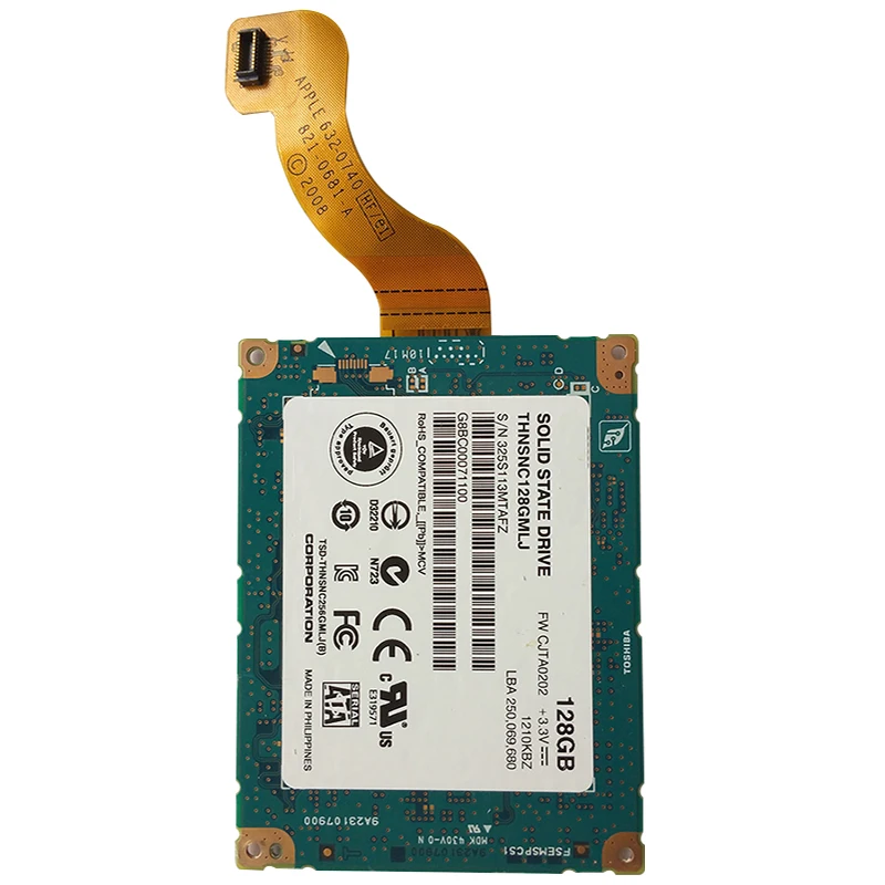 Vista frontal de la unidad SSD