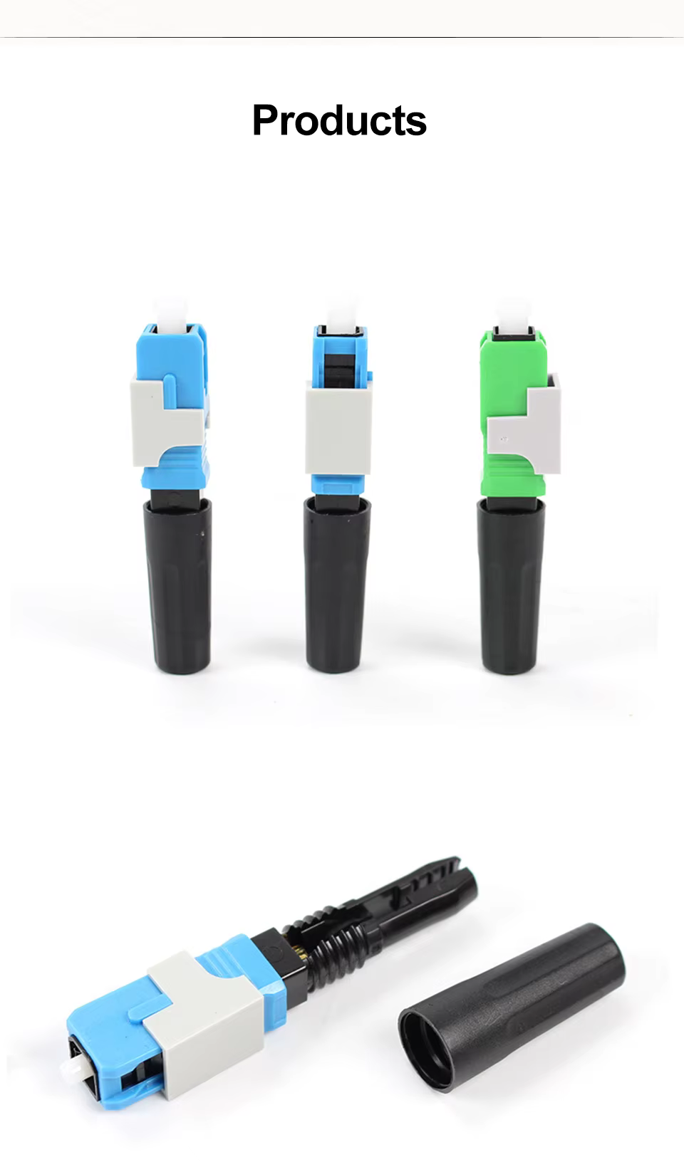 Conectores rápidos de fibra óptica monomodo FTTH