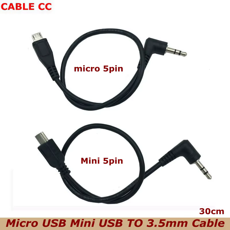 Cable adaptador USB a jack 3.5mm visto de frente