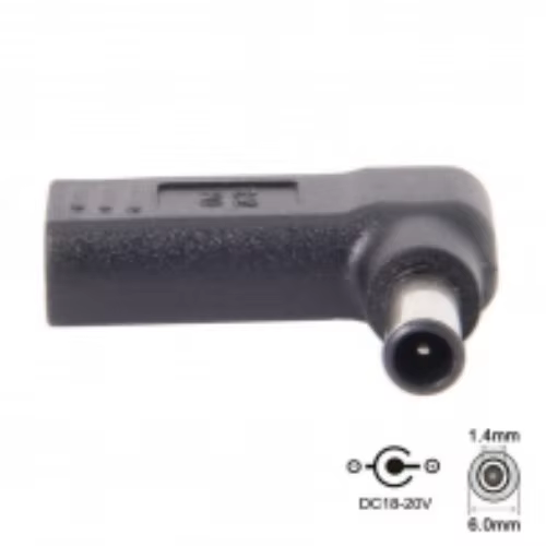 Detalle del conector DC macho 6.0x1.4mm
