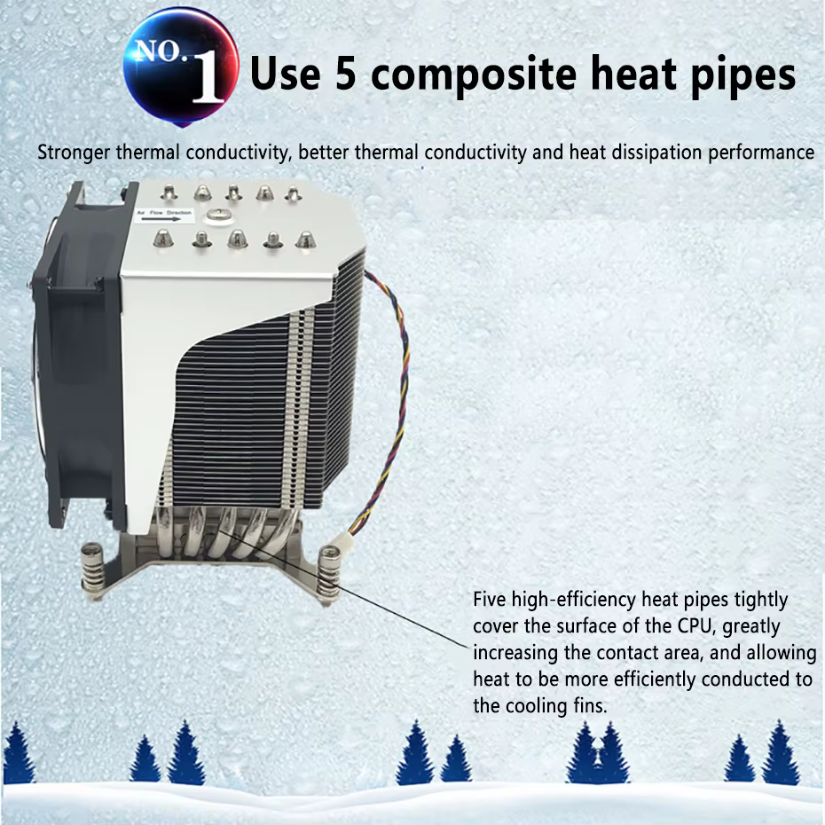 Diseño de 5 heatpipes para máxima disipación