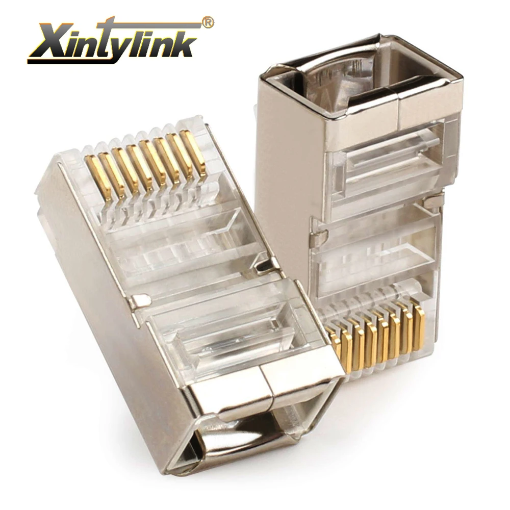 Xintylink Conector RJ45 CAT5e Blindado para Ethernet