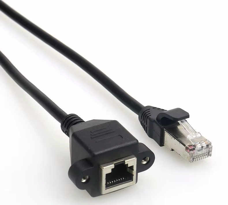 Cable de extensión Ethernet RJ45 Cat 5e macho a hembra con blindaje