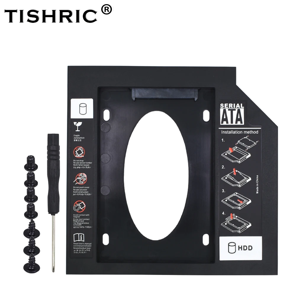 TISHRIC Caddy HDD 9,5/12,7mm SATA 3.0 Optibay para 2,5'' SSD/DVD - imagen 4