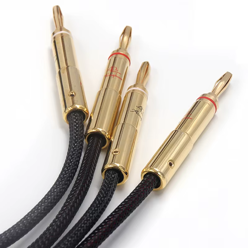 Conectores banana chapados en oro