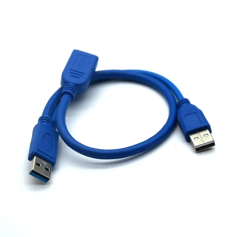 Cable USB tipo Y con conectores negros