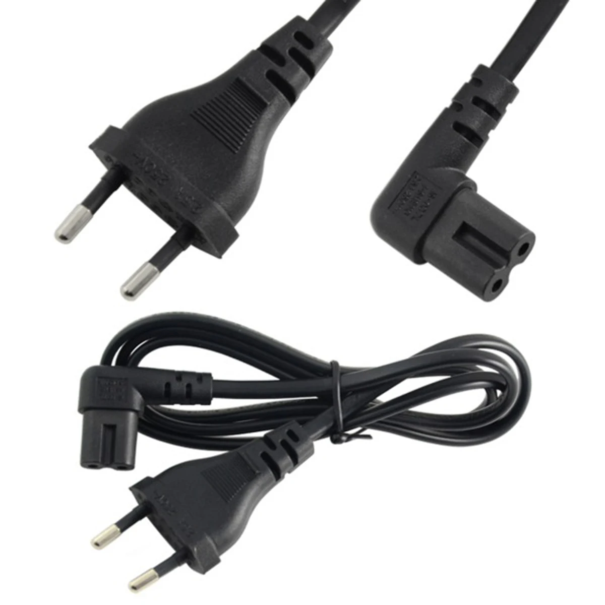 Cable Alimentación IEC320 C7 Ángulo Derecho UE para Portátiles - imagen 4