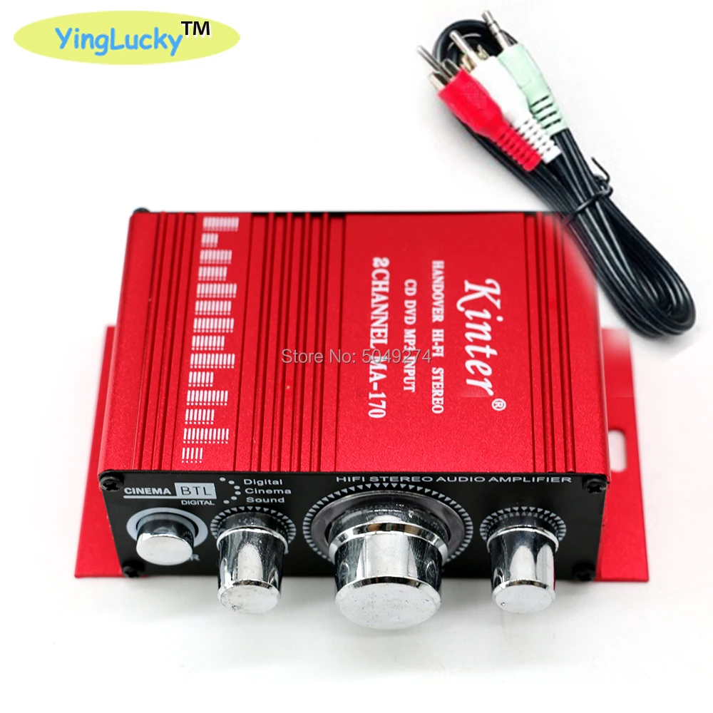 Miniamplificador MA-170 visto desde arriba con controles de volumen