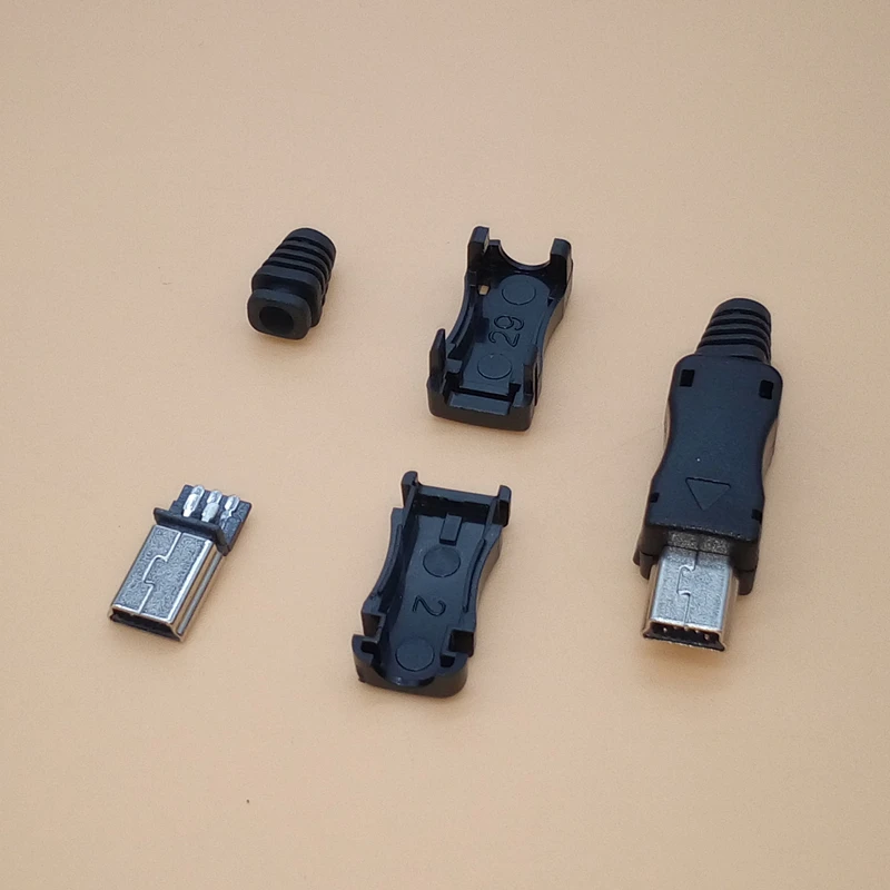 Conector macho Mini USB 5 pines ángulo recto