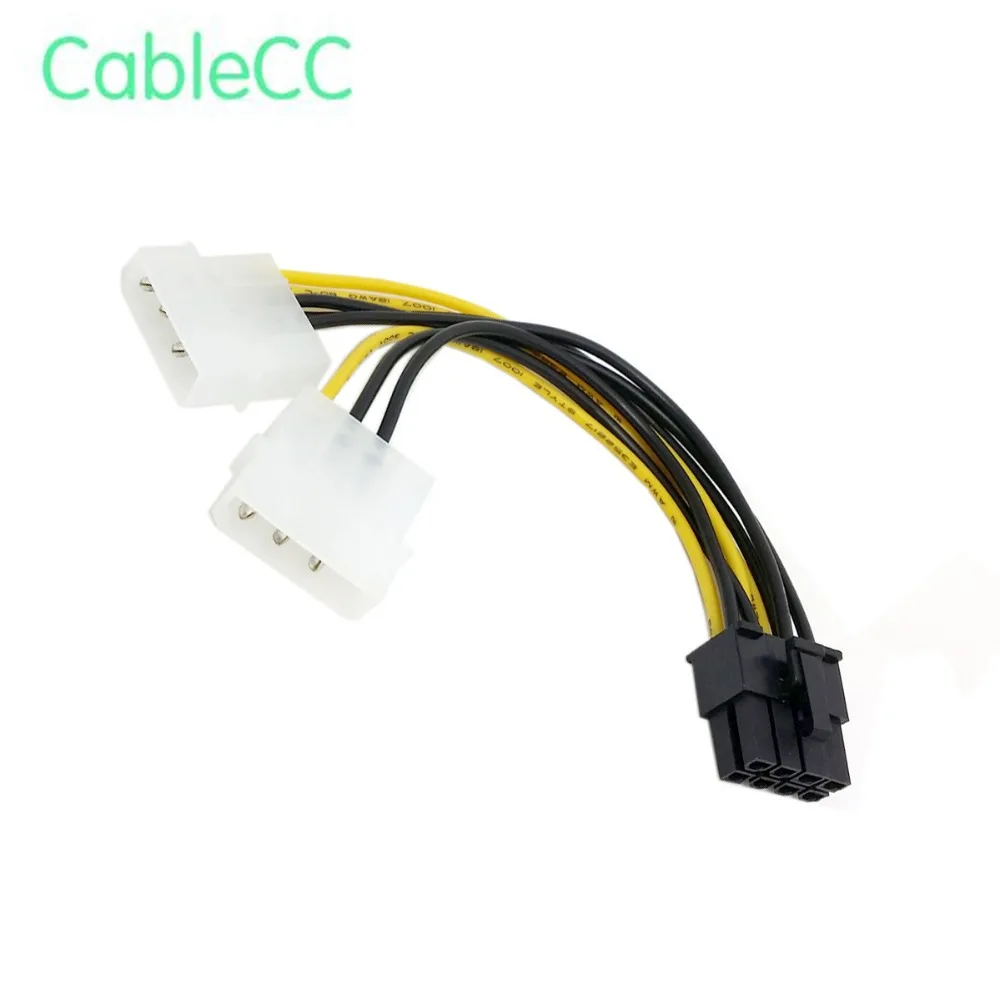 Cable adaptador PCIe 8p a dual Molex 4p - vista frontal