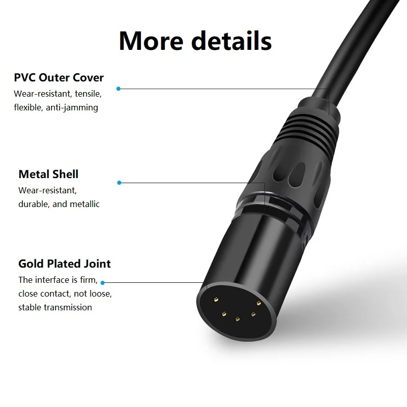 Cable XLR 3 Pines Macho-Hembra Audio Profesional OFC - imagen 3