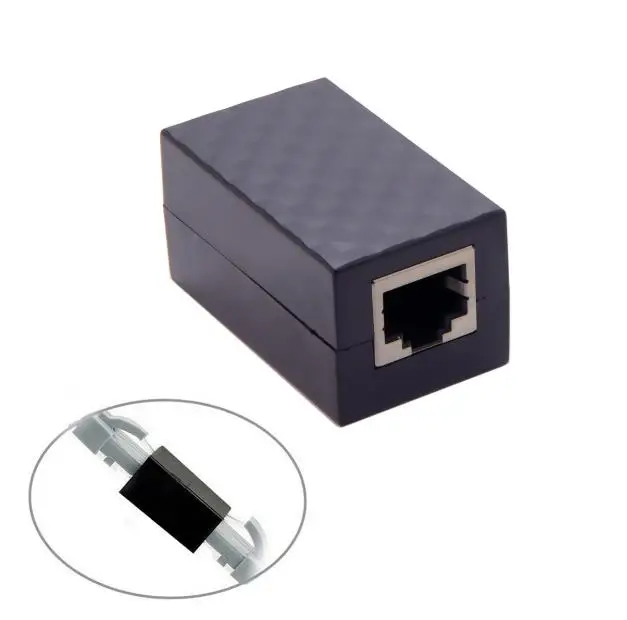 Protector sobretensiones RJ45 hembra-hembra CAT6 UTP STP oro - imagen 2