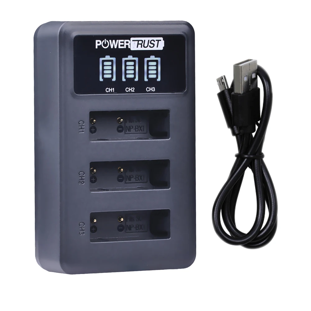 PowerTrust Batería NP-BX1 + Cargador USB LED para Sony Cámaras - imagen 3