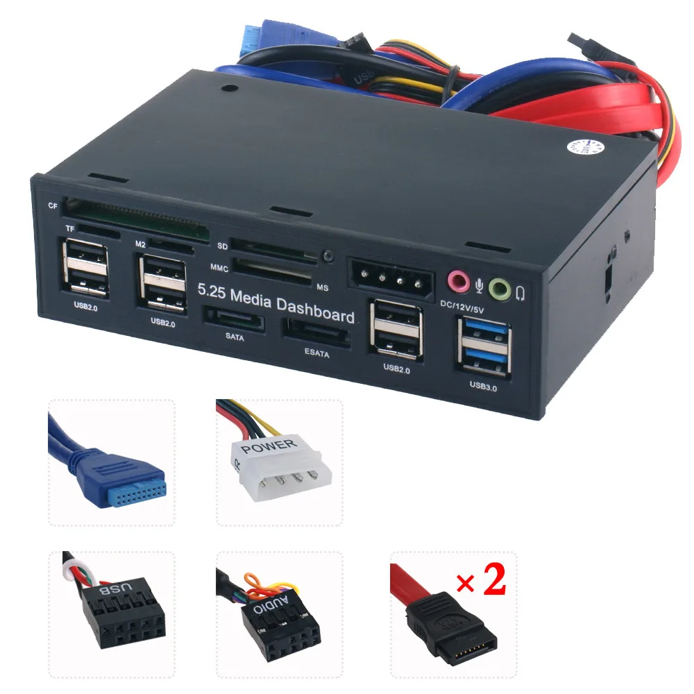 Vista de los puertos USB y audio frontales