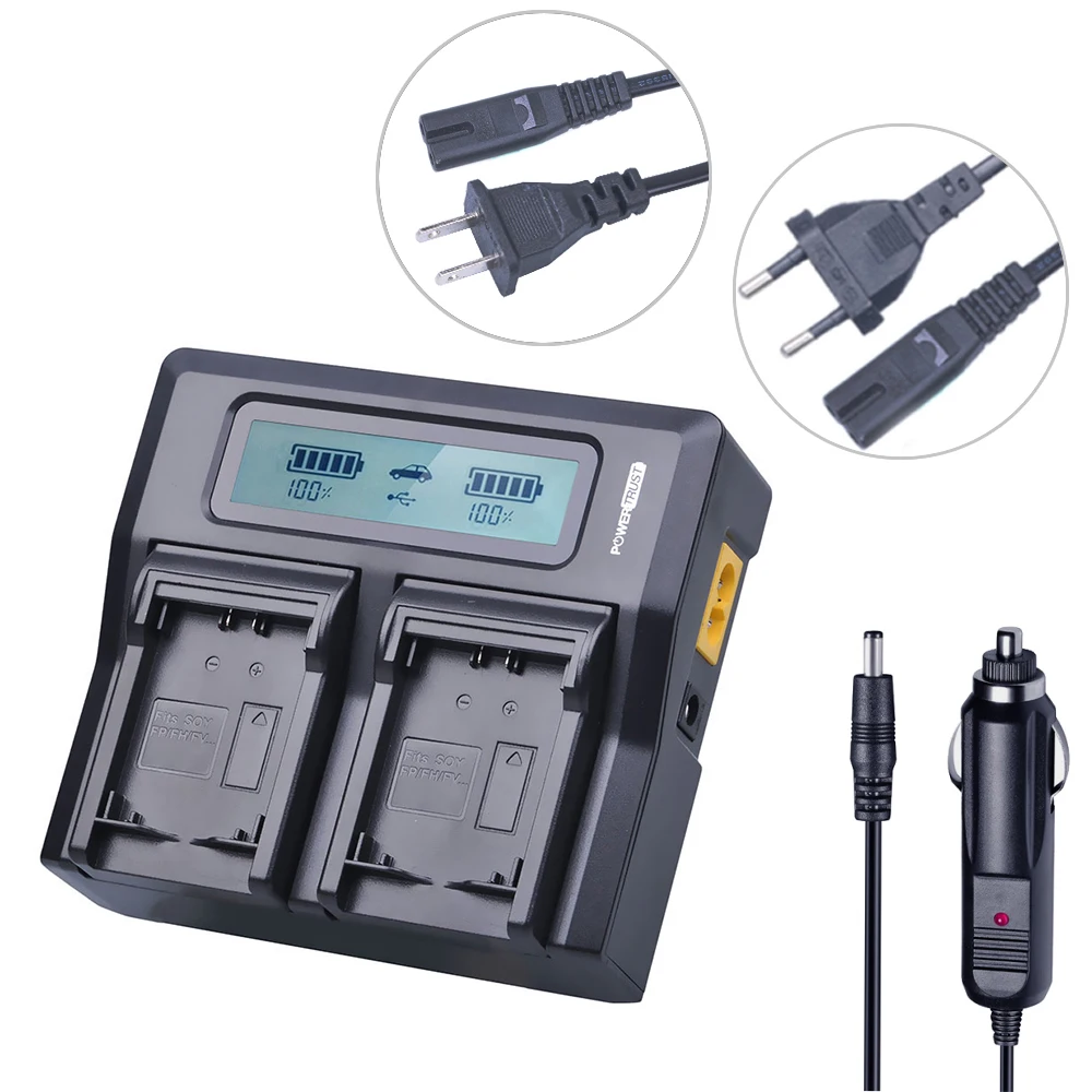 Batería NPFV100 de NP-FV100 de 3900mAh, cargador Dual rápido LCD para Sony DCR-SR15, SX15, FDR-AX100, HC9, PJ10, TD20V, 1 unidad