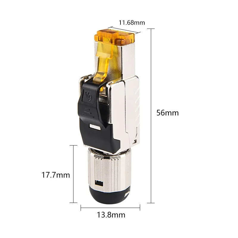 Conector RJ45 Cat6A/Cat7/Cat8 Instalación Rápida sin Herramienta