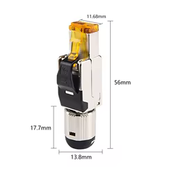 Conector RJ45 Cat6A/Cat7/Cat8 Instalación Rápida sin Herramienta