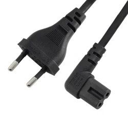 Cable Alimentación IEC320 C7 Ángulo Derecho UE para Portátiles