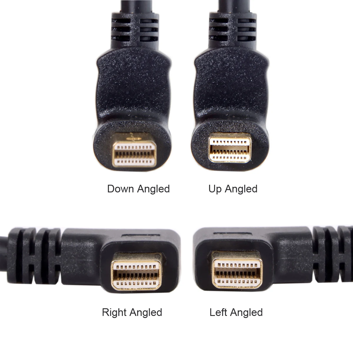 Cable Mini DP a DisplayPort hembra en ángulo de 90 grados