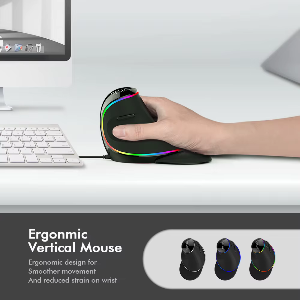 Detalles ergonómicos y botones del Delux M618X
