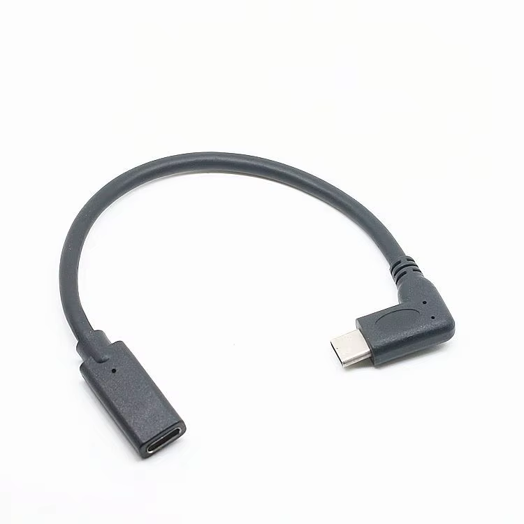 Cable extensor USB-C angular de 20 cm negro