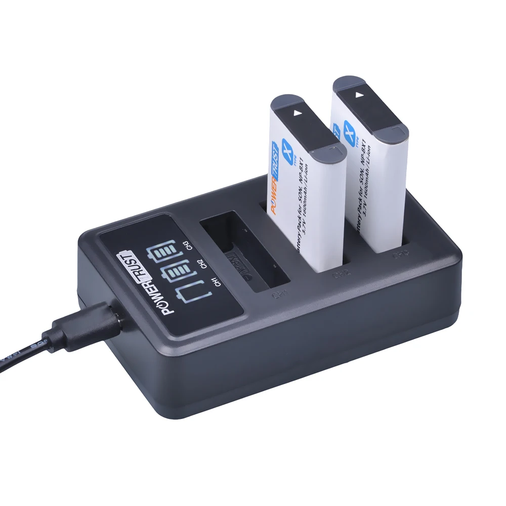 PowerTrust Batería NP-BX1 + Cargador USB LED para Sony Cámaras - imagen 2