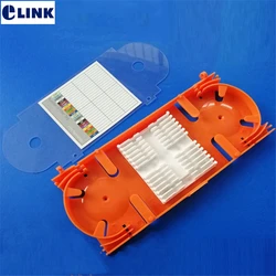 Bandeja Fusión Fibra Óptica 24 Núcleos FTTH ELINK – 10 Uds