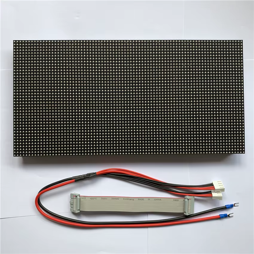 Detalle del módulo LED y conexiones traseras