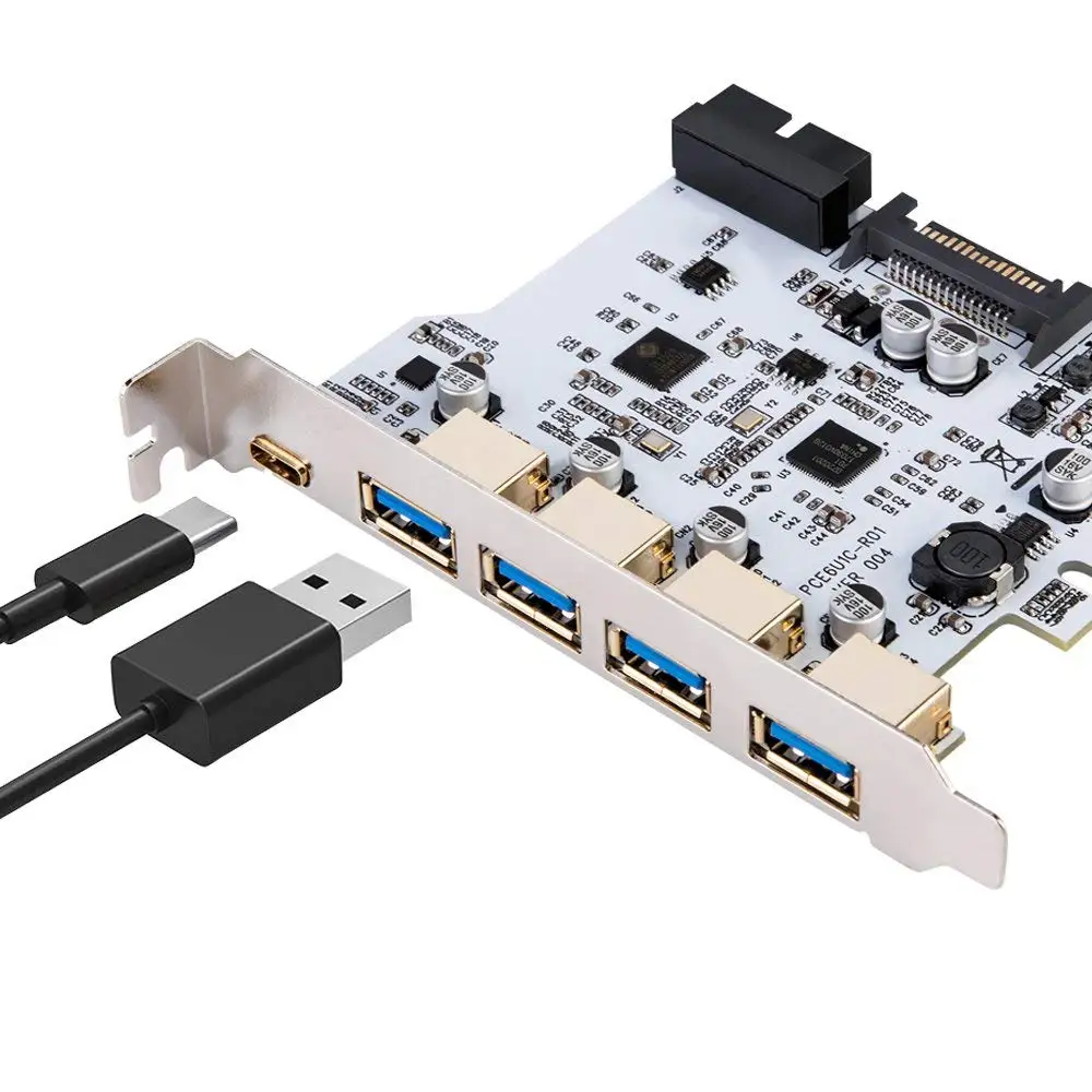 Tarjeta PCI-E con conectores USB-C y USB-A