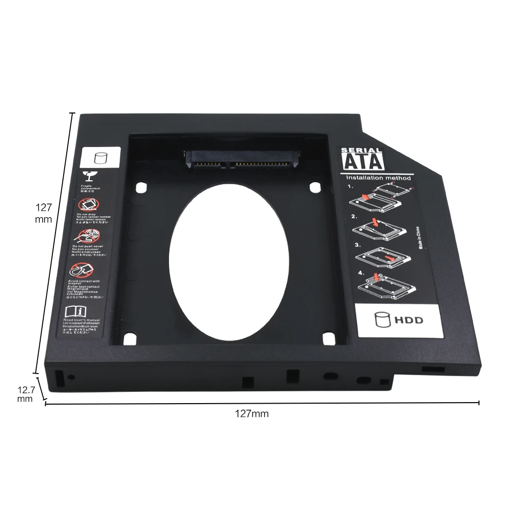 TISHRIC Caddy HDD 9,5/12,7mm SATA 3.0 Optibay para 2,5'' SSD/DVD - imagen 2