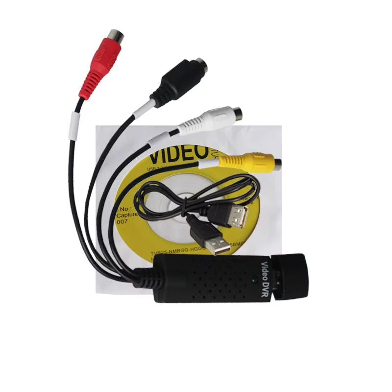 Adaptador Easycap USB 2.0 conectado a un cable AV