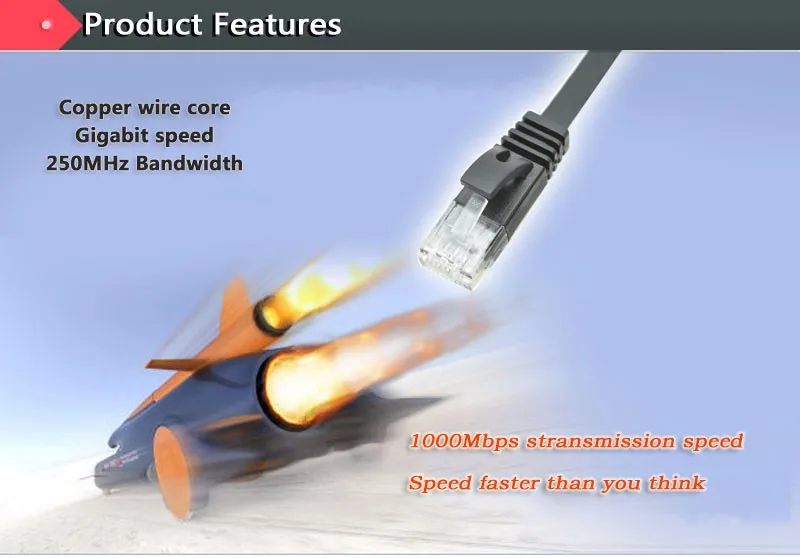 Cable plano UTP CAT6 de 20 metros para conexiones gigabit
