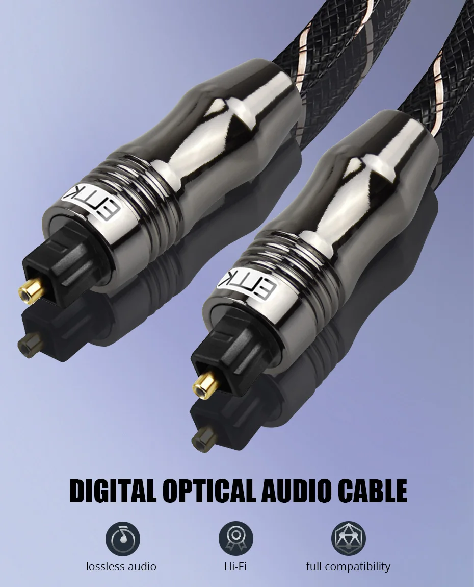 Cable óptico EMK 5,1 Toslink en instalación