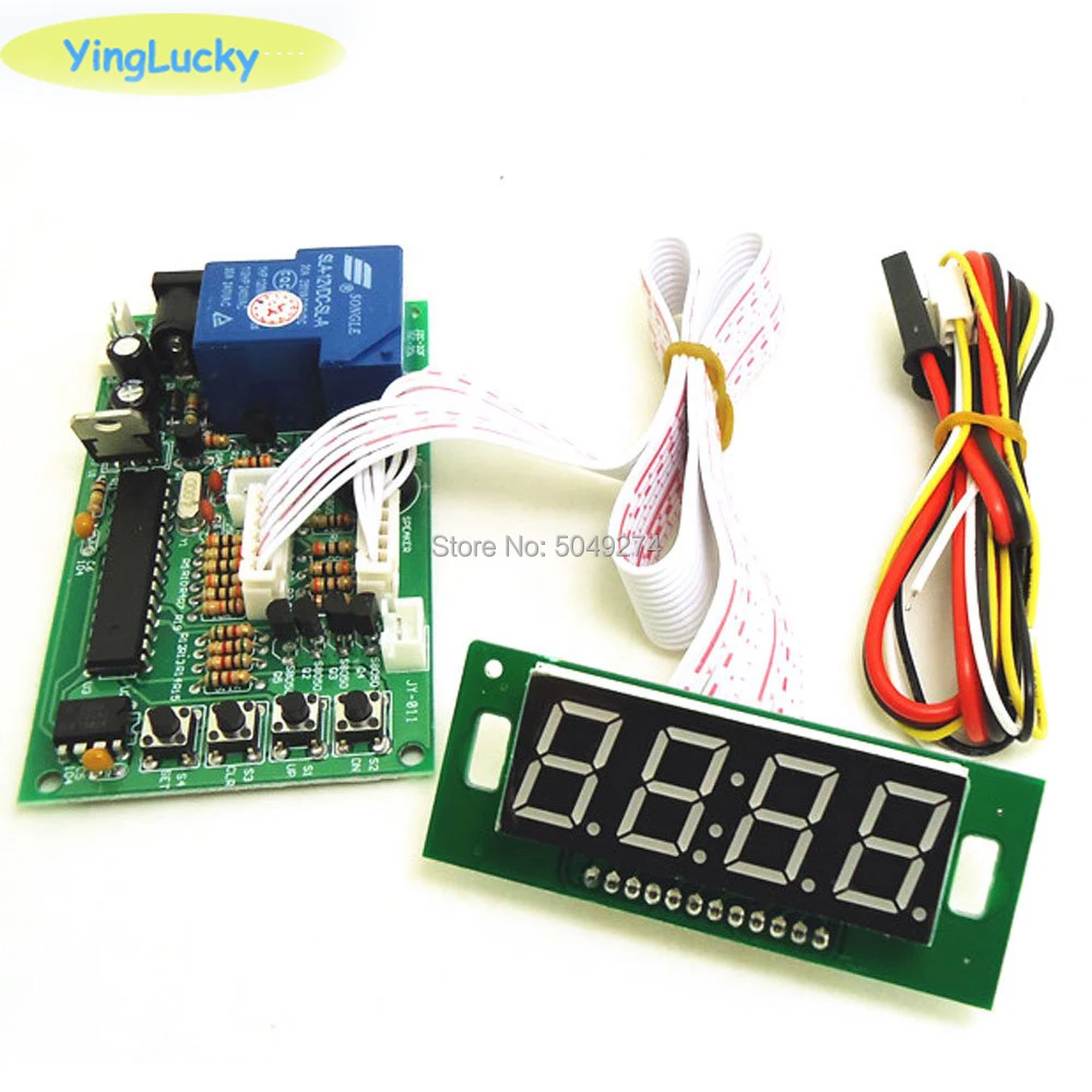 Vista frontal de la placa con display