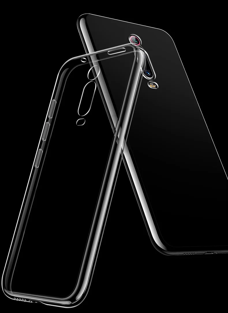 Vista frontal de la funda mostrando transparencia y ajuste preciso